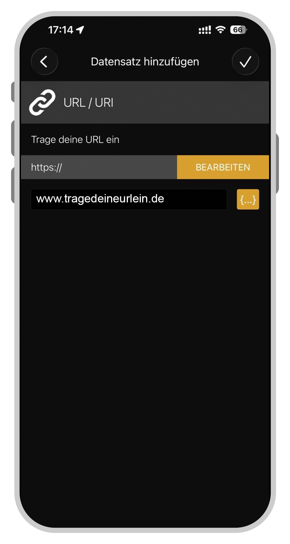URL / Webseite - Geben Sie die gewünschte Webseite ein, z. B. https://www.meinefirma.de